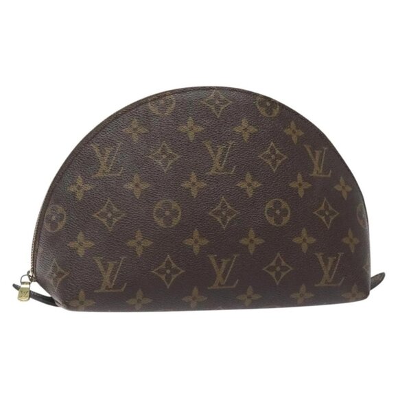 LOUIS VUITTON Monogram Trousse Demi Ronde Cosmetic Pouch M47520 LV Auth bs27472 - Picture 1 of 16